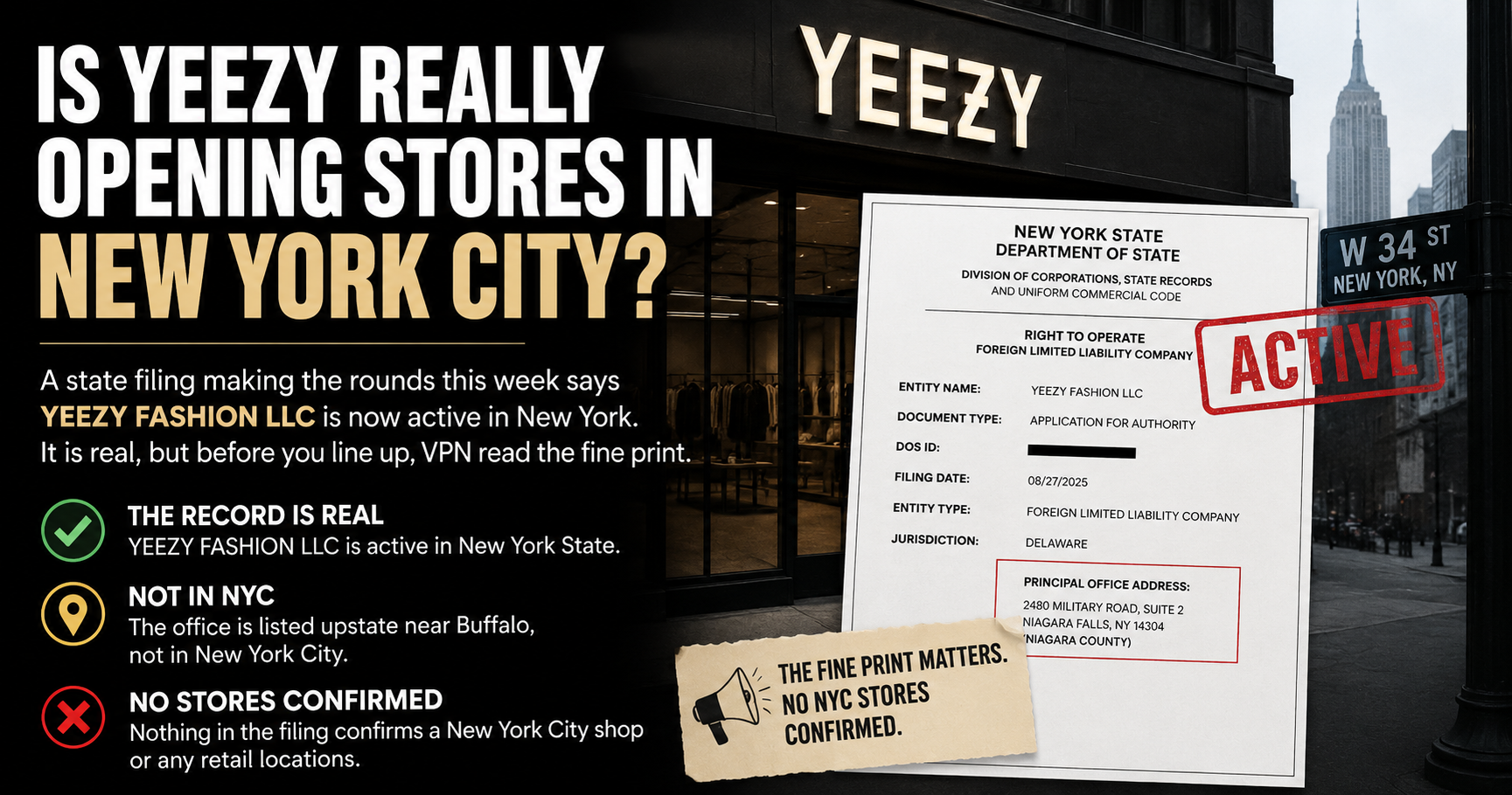 Ye’s Yeezy Is Now Registered to Do Business in New York. Here Is What the Filing Actually Says