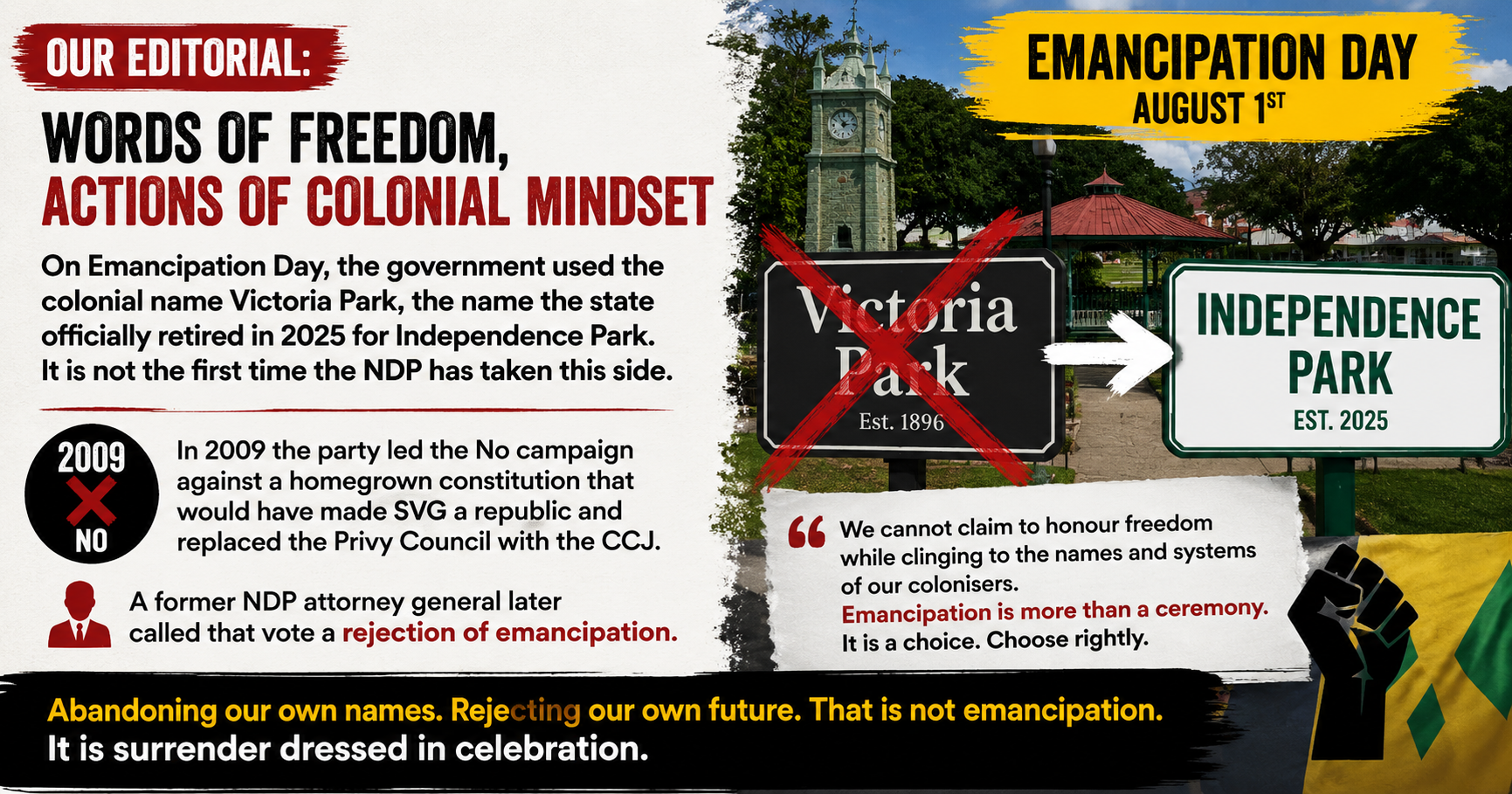 On Emancipation Day, the Government Reached for “Victoria Park”