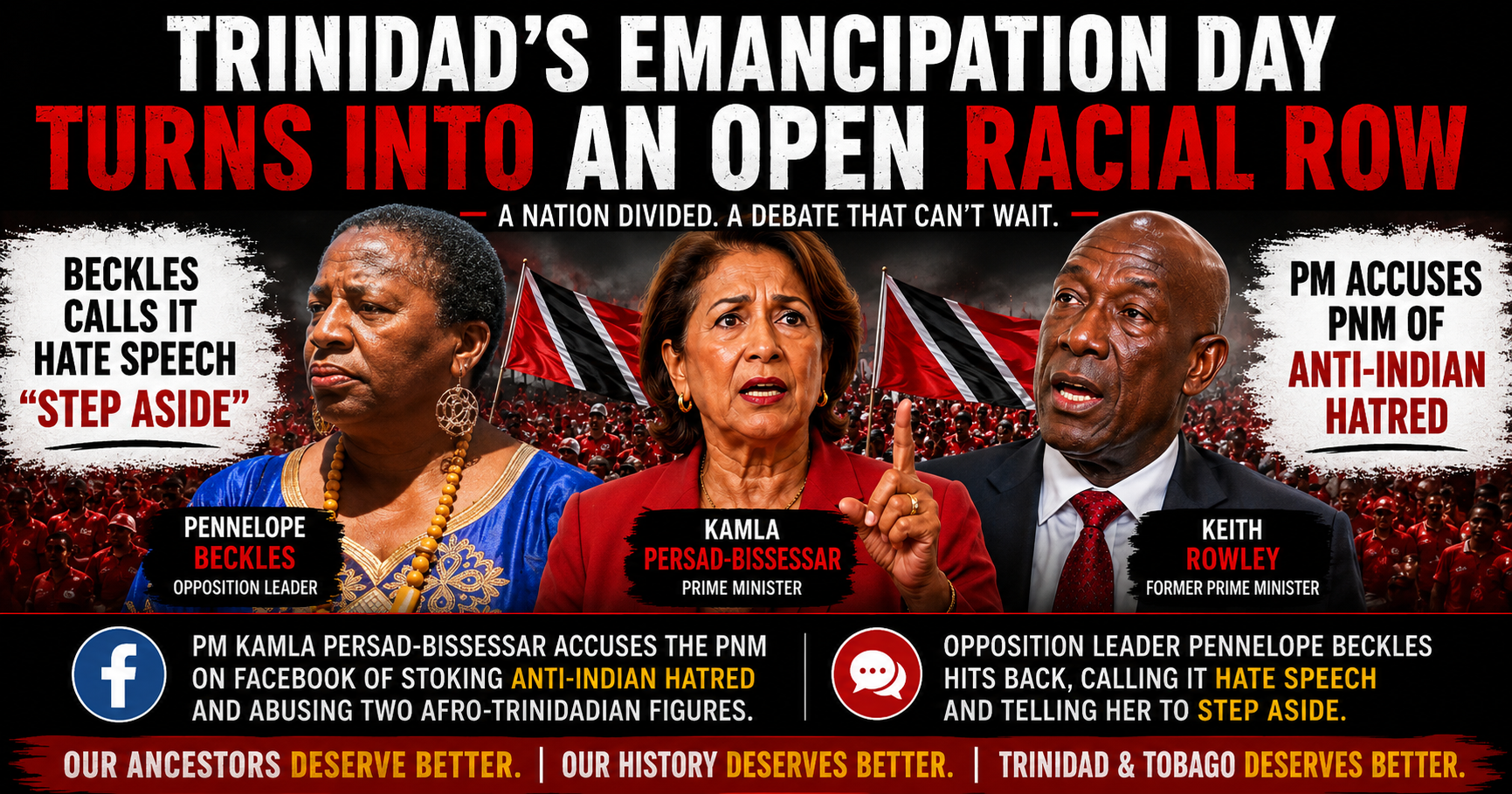 Emancipation Day Row Splits Trinidad as PM and Opposition Trade Accusations of Racism