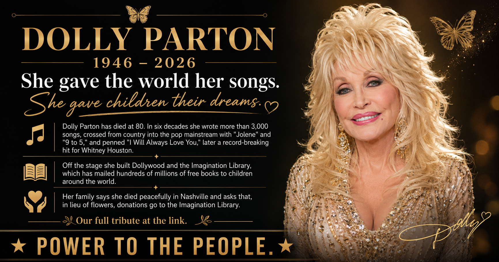 Dolly Parton, Queen of Country Music, Dies at 80