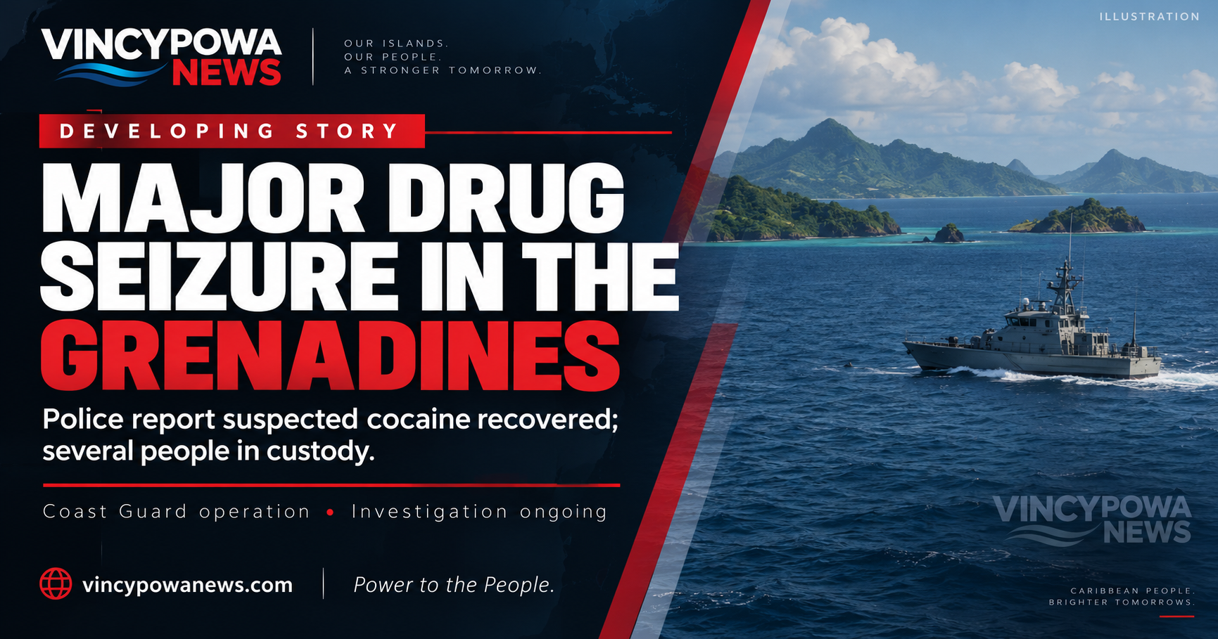 Major Drug Seizure in the Grenadines: Coast Guard Recovers Suspected Cocaine, Several in Custody