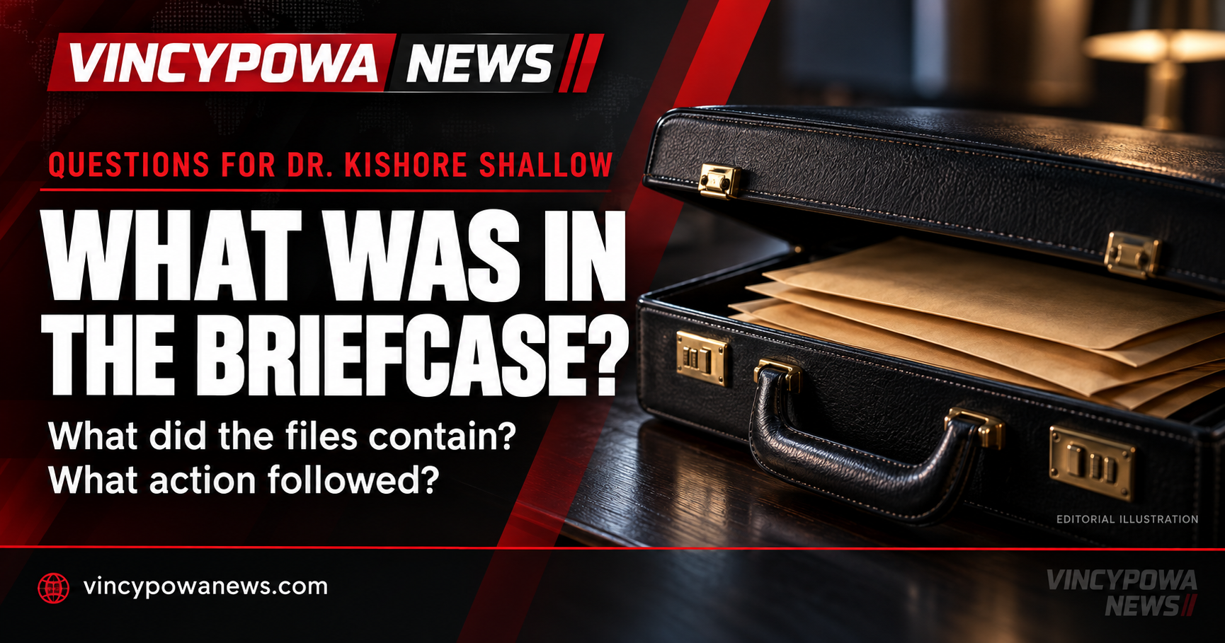 Kishore Shallow, what became of the briefcase files?