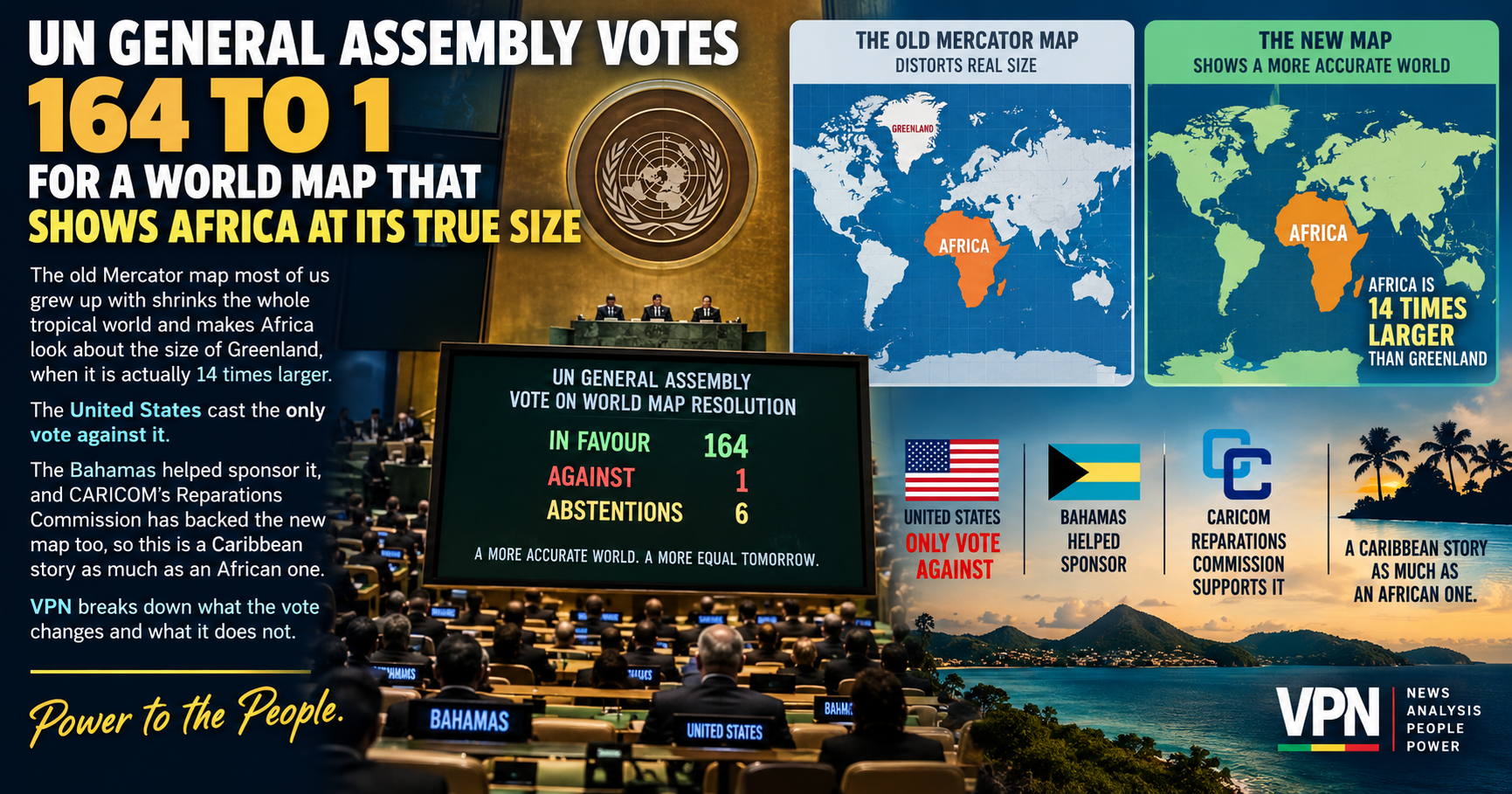 UN Votes 164 to 1 to Adopt a World Map That Shows Africa’s True Size
