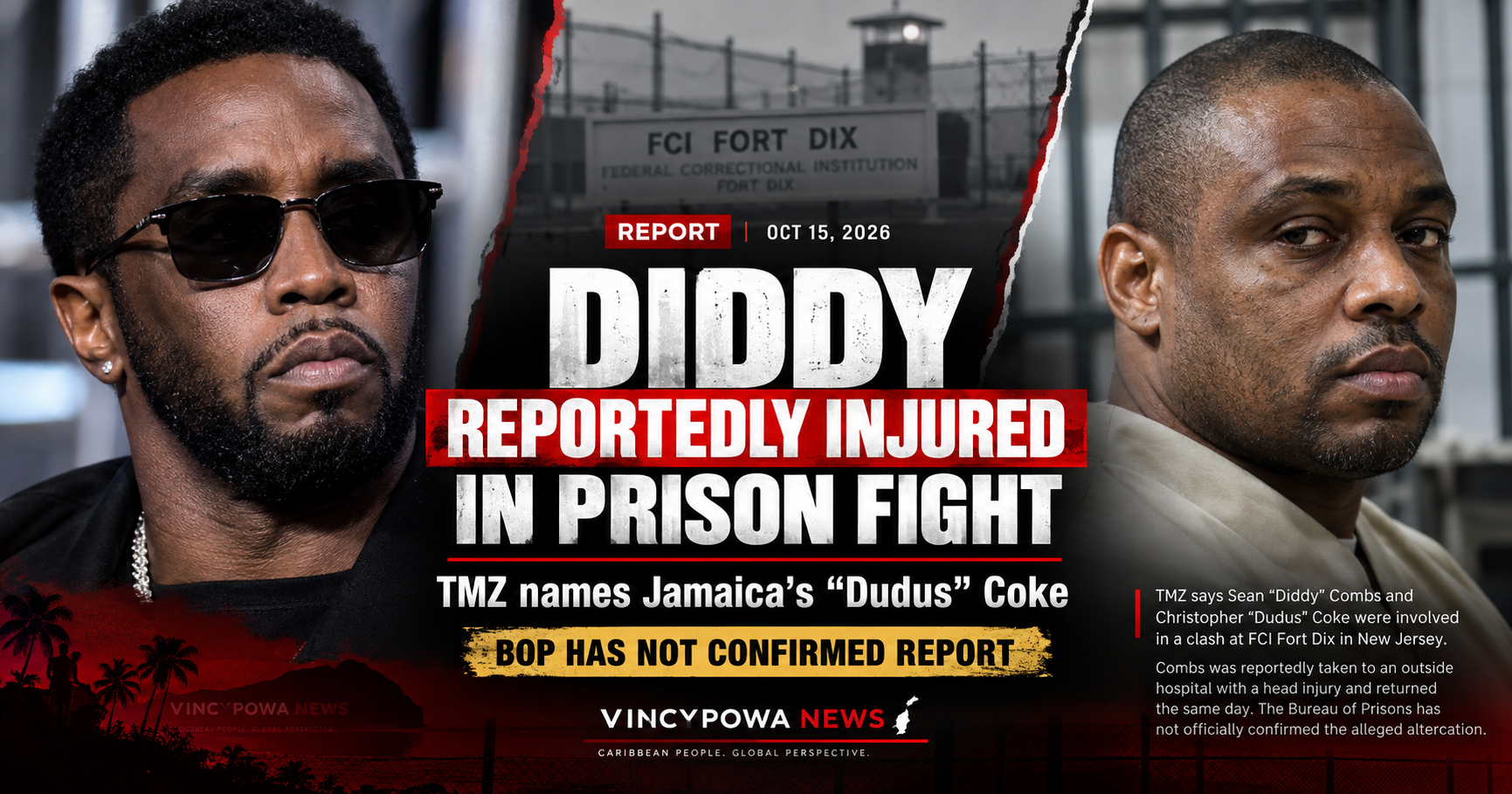 Diddy Reportedly Injured in Prison Fight With Jamaican Drug Lord Christopher “Dudus” Coke