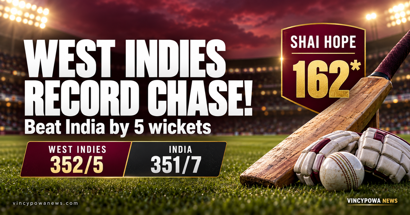 West Indies Pull Off Highest ODI Chase in Their History to Stun India