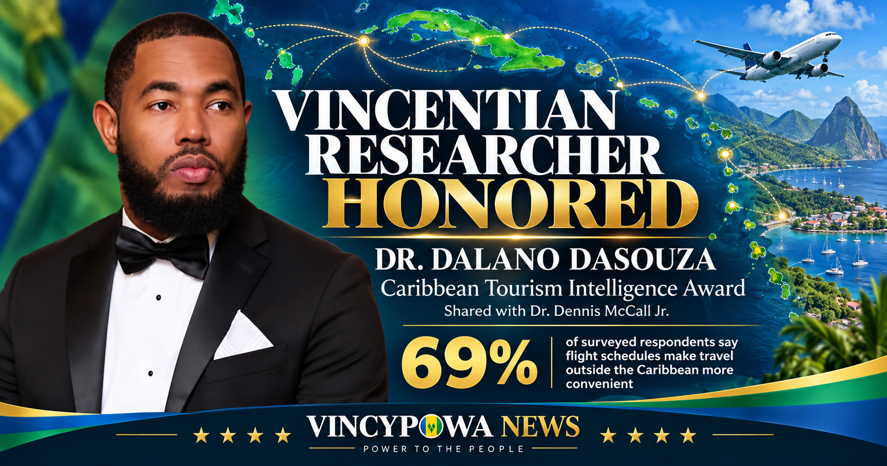 Vincentian Researcher Dalano DaSouza Wins Inaugural Caribbean Tourism Intelligence Award