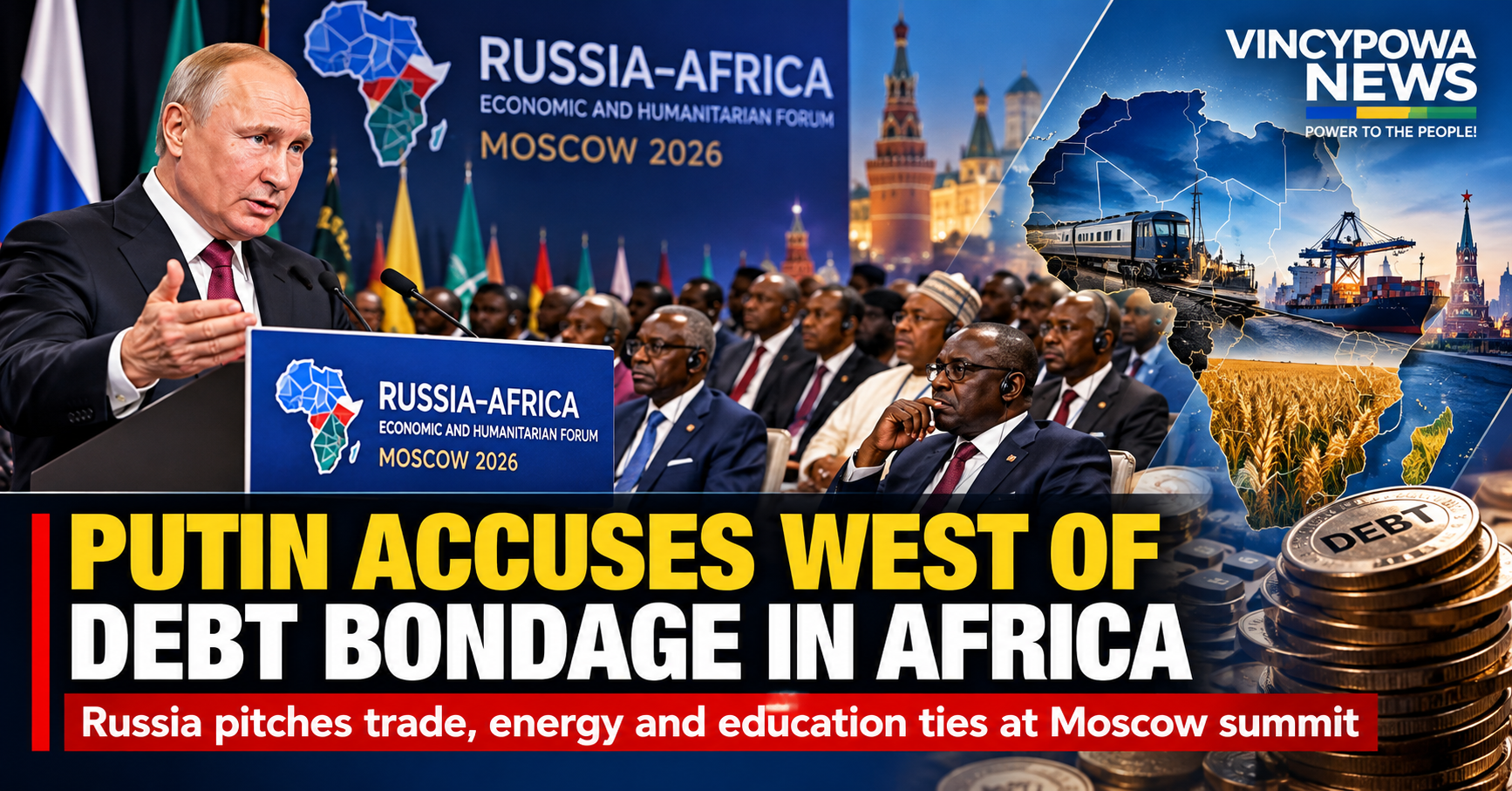 Putin Accuses West of Trapping Africa in Debt Bondage, Offers Russia as Alternative